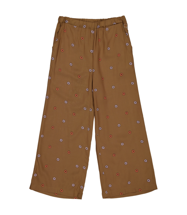 Quapi Meisjes broek - Aaltje - AOP bloemen bruin