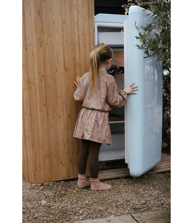 LEVV Little Meisjes blouse - Gest - AOP bloemen blauw