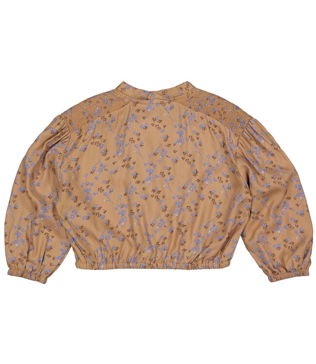 LEVV Little Meisjes blouse - Gest - AOP bloemen blauw