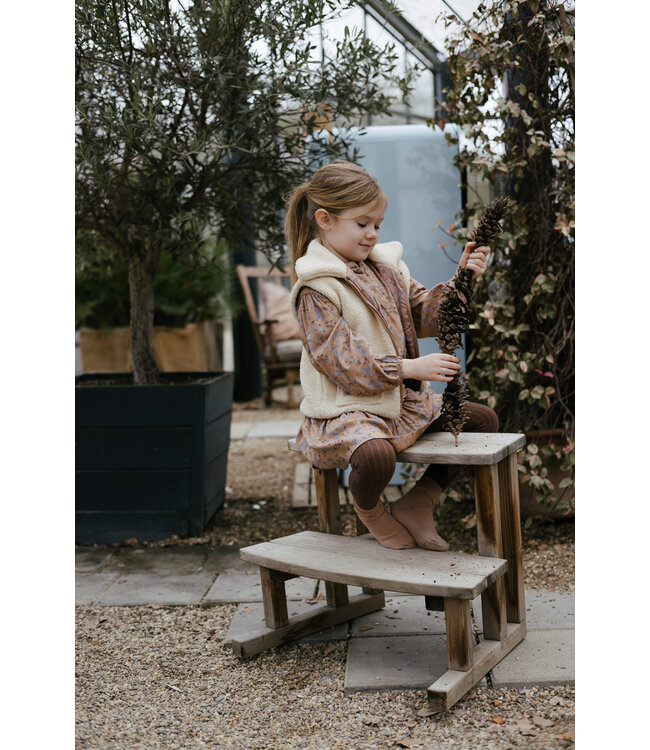 LEVV Little Meisjes blouse - Gest - AOP bloemen blauw