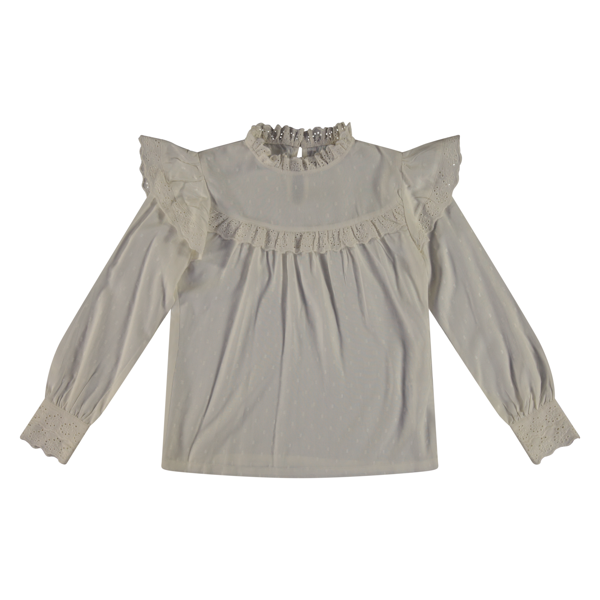 Vinrose Meisjes blouse - Egret