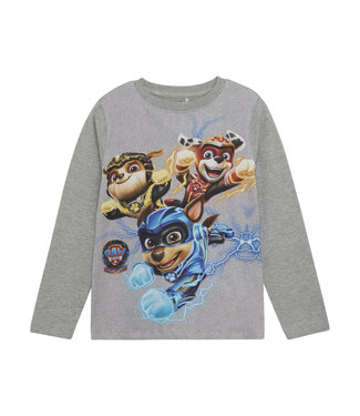 Minymo Jongens shirt Paw Patrol - Licht grijze melange