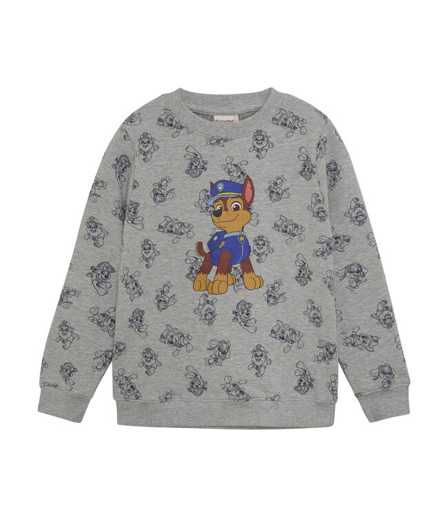 Minymo Jongens sweater Paw Patrol - Licht grijze melange