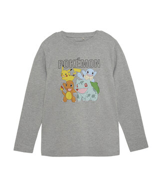 Minymo Jongens shirt Pokemon - Licht grijze melange