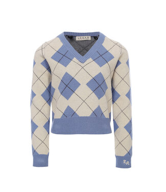 LOOXS 10sixteen Meisjes trui - Argyle geruit blauw