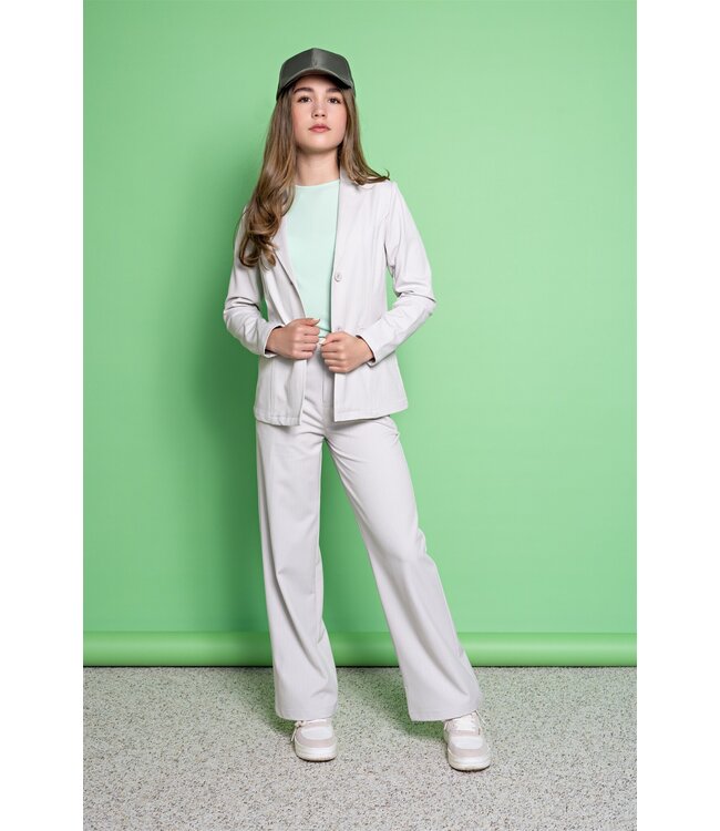 NoBell Meisjes blazer jasje krijtstreep - Bella - Zilver grijs