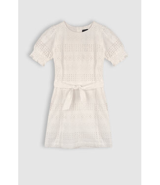 NoBell Meisjes jurk embroidery - Mooky - Sneeuw wit