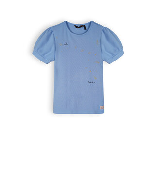 NoNo Meisjes t-shirt rib - Kyoto - Provence blauw