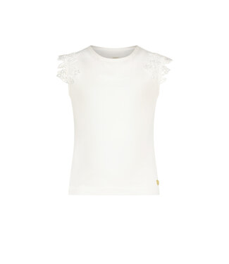 Le Chic Meisjes t-shirt bloemen - Nooshy - Off wit