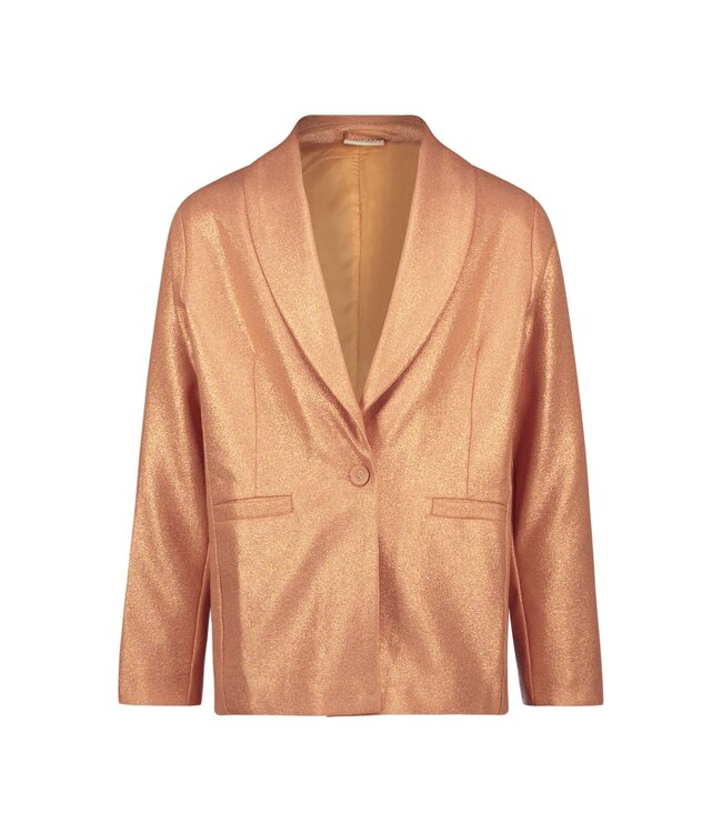 Like Flo Meisjes blazer jasje metallic crepe - Brique