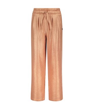 Like Flo Meisjes broek metallic crepe wide leg - Brique