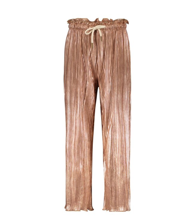 Like Flo Meisjes broek plisse metallic - Roze lurex