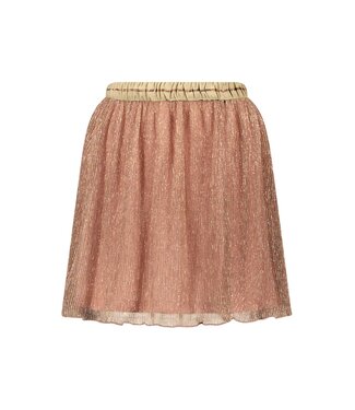 Like Flo Meisjes rok metallic plisse - Brique