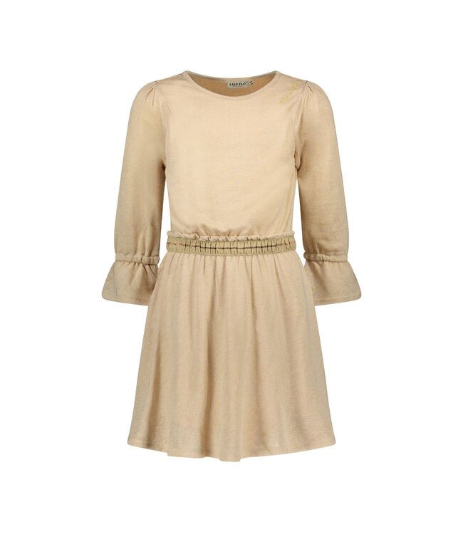 Like Flo Meisjes jurk metallic jersey - Champagne