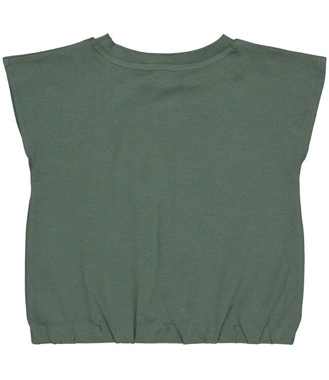 Quapi Meisjes crop top - Beertje - Donker groen