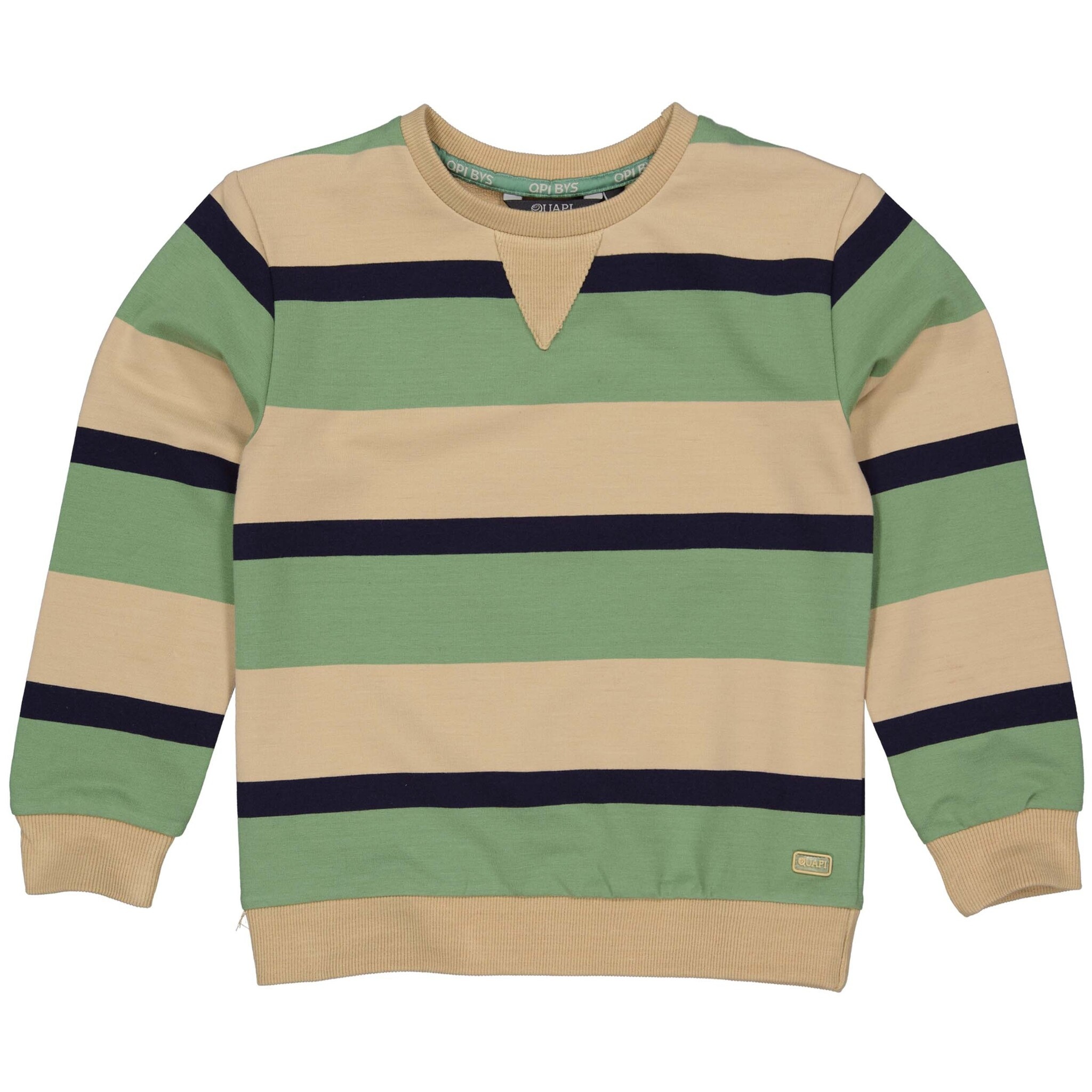 Quapi Jongens sweater - Berat - AOP zand gestreept
