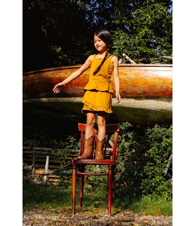 Quapi Meisjes top - Bloom - Fudge bruin