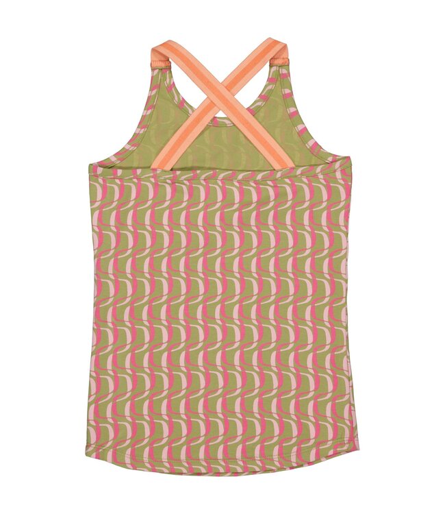 Quapi Meisjes top - Birthe - AOP roze gestreept