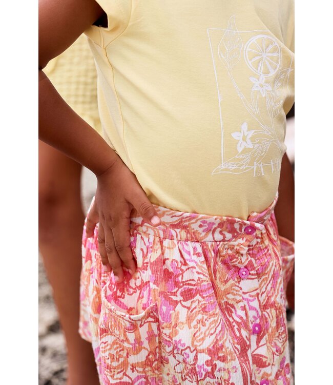 Quapi Meisjes rok - Brage - AOP bloemen wit