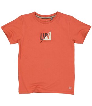 LEVV Jongens t-shirt - Kaleb - Oranje rood