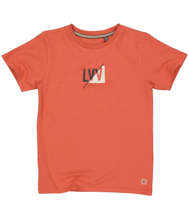 LEVV Jongens t-shirt - Kaleb - Oranje rood