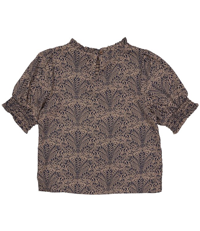 LEVV Meisjes Top - Karen - AOP grafisch taupe