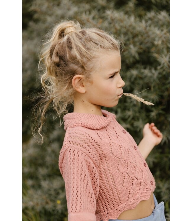 LEVV Meisjes vest gebreid - Katja - Oud roze