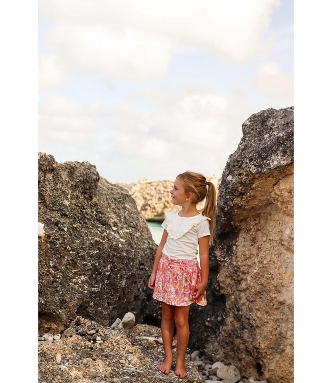 Quapi Meisjes rok - Brage - AOP bloemen wit