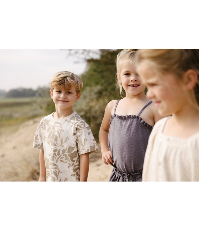 LEVV Little Jongens t-shirt - Mak - AOP bloemen wit