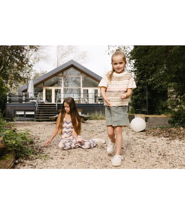 LEVV Meisjes spencer - Kirsti - AOP grijs gestrept