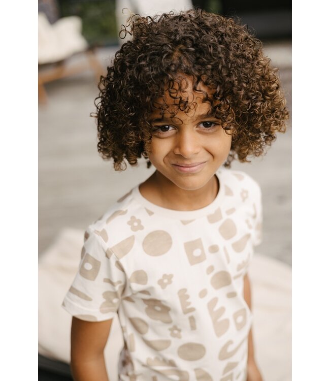 LEVV Jongens t-shirt - Keje - AOP grijs sketch