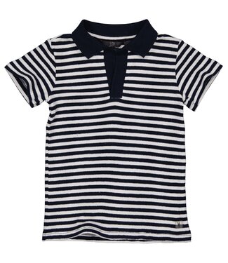 LEVV Little Jongens polo shirt - Marlon - AOP blauw gestreept