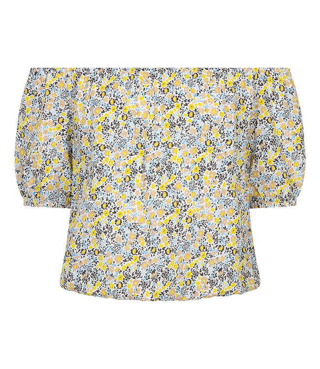 Indian Blue Jeans Meisjes crop top bloemen - Licht blauw