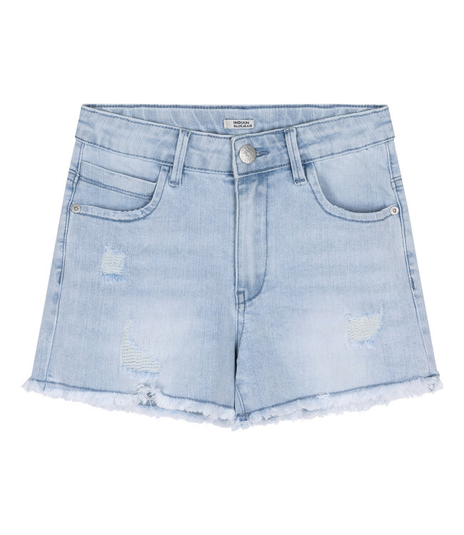 Indian Blue Jeans Meisjes jeans short high waist - Licht denim