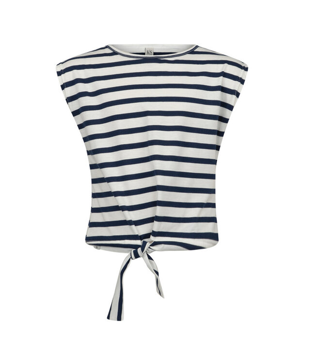 KIEstone Meisjes shirt - Books - donker blauw gestreept