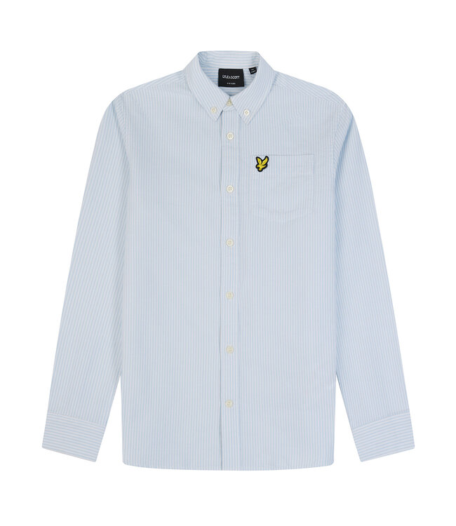 Lyle & Scott Blouse Oxford gestreept - Licht blauw / wit