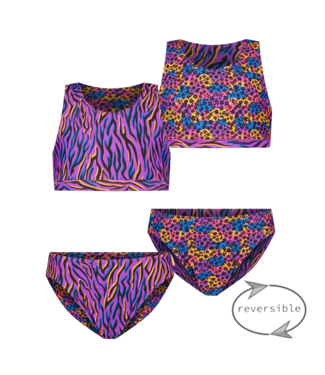 Just Beach Meisjes bikini reversibel - Funky zebra