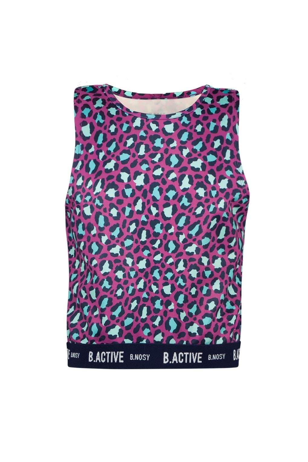 B.Nosy Meisjes tanktop print Active - Amy - Active aqua panter