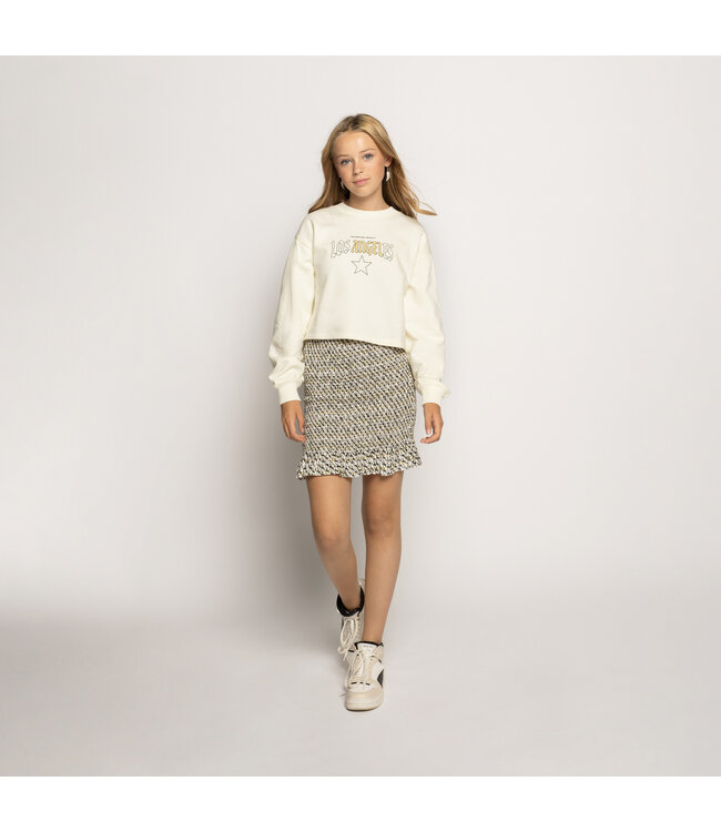 Frankie & Liberty Meisjes rok - Molly - Zwart / abrikoos print