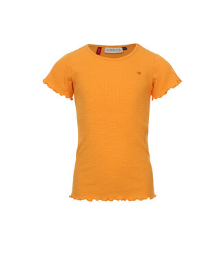 LOOXS Little Meisjes t-shirt slub rib - Oranje