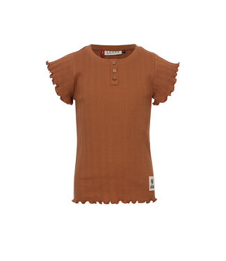 LOOXS Little Meisjes t-shirt rib - Caramel