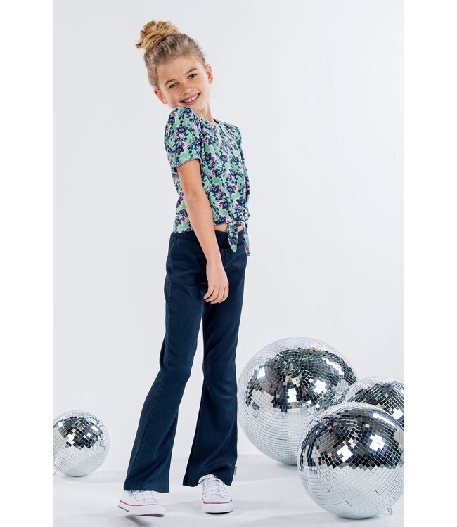 B.Nosy Meisjes t-shirt met knoop - Veerle - Vivid AOP