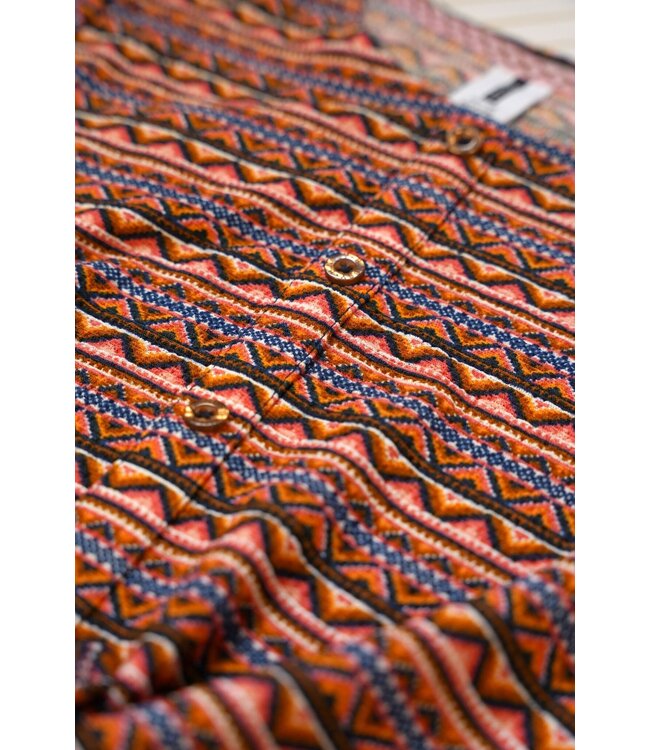 B.Nosy Meisjes blouse met knoop - Bibi - Blush aztec AOP