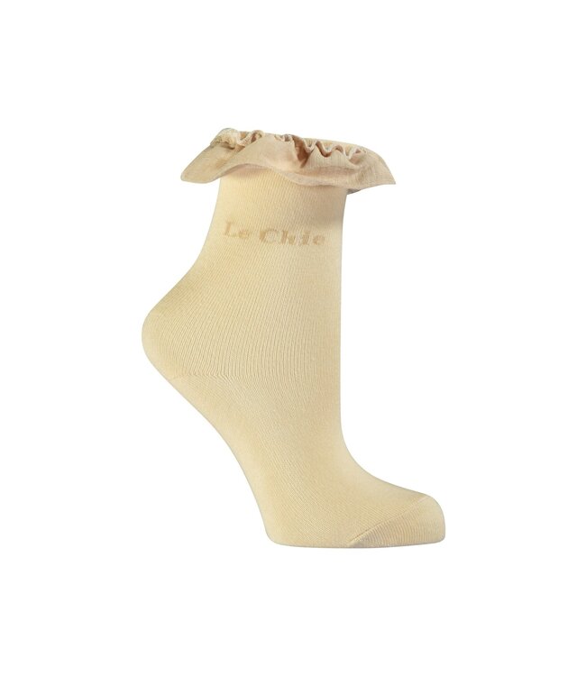 Le Chic Meisjes sokken met tule - Raven - Licht cappuccino