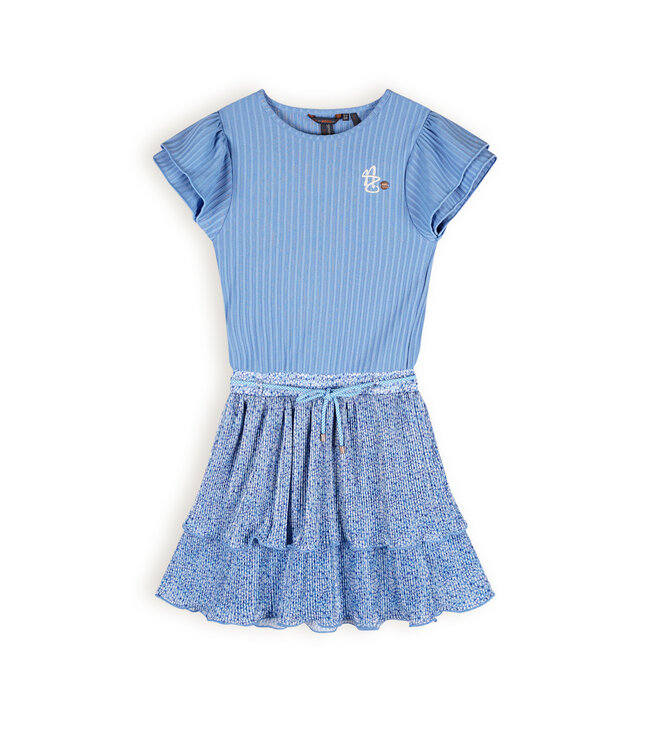 NoNo Meisjes jurk plisse - Morly - Parisian blauw