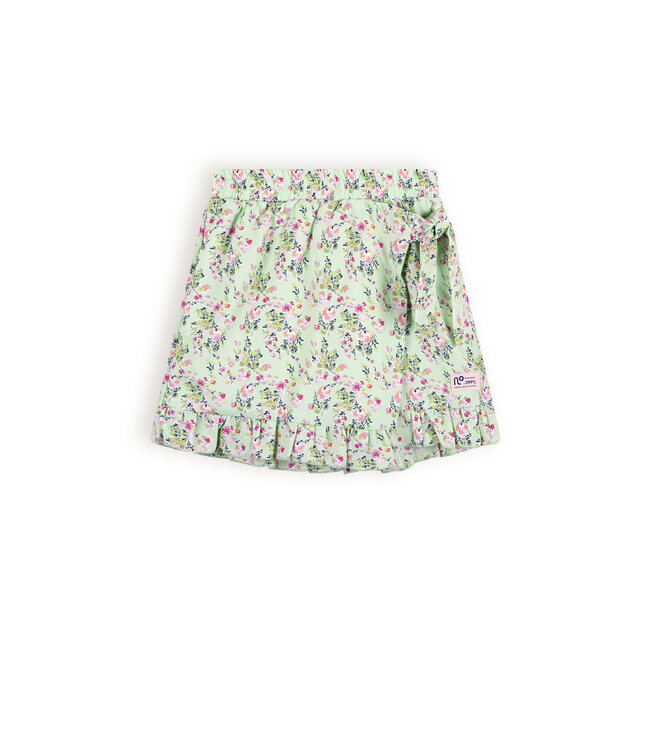 NoNo Meisjes short bloemen - Saya - Spring groen