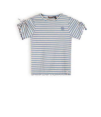 NoNo Meisjes t-shirt gestreept - Kim - Parisian blauw