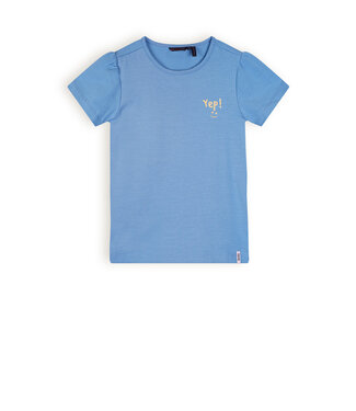 NoNo Meisjes t-shirt basic - Kono - Parisian blauw