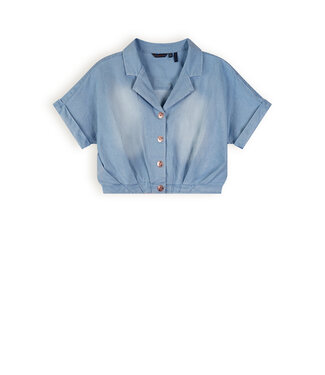 NoNo Meisjes spijker blouse cropped - Tara - Denim