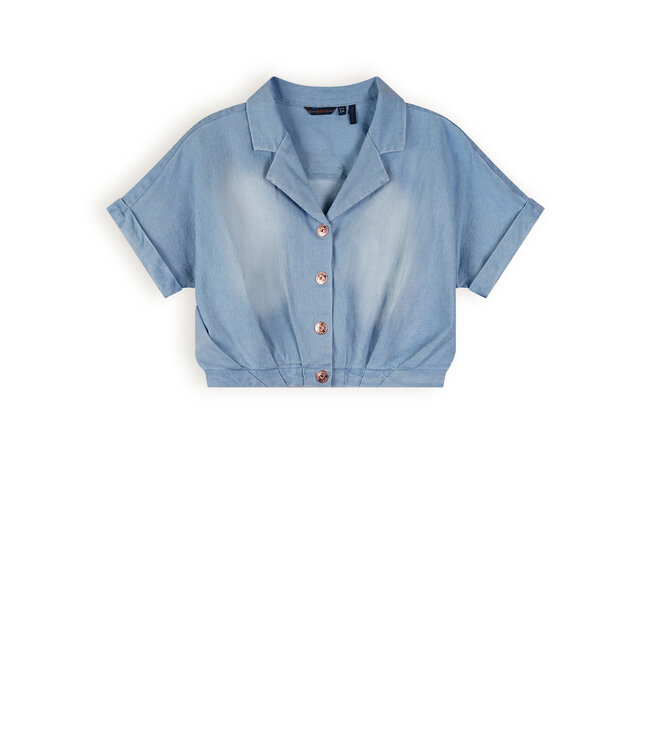 NoNo Meisjes spijker blouse cropped - Tara - Denim